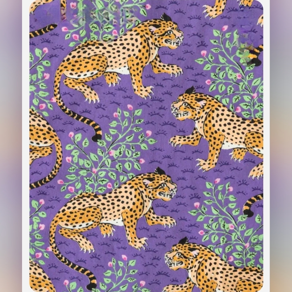 Printfresh Bagheera Violet Aninal Print Short Sleeve Pajama Sleep Set XL - Picture 10 of 14